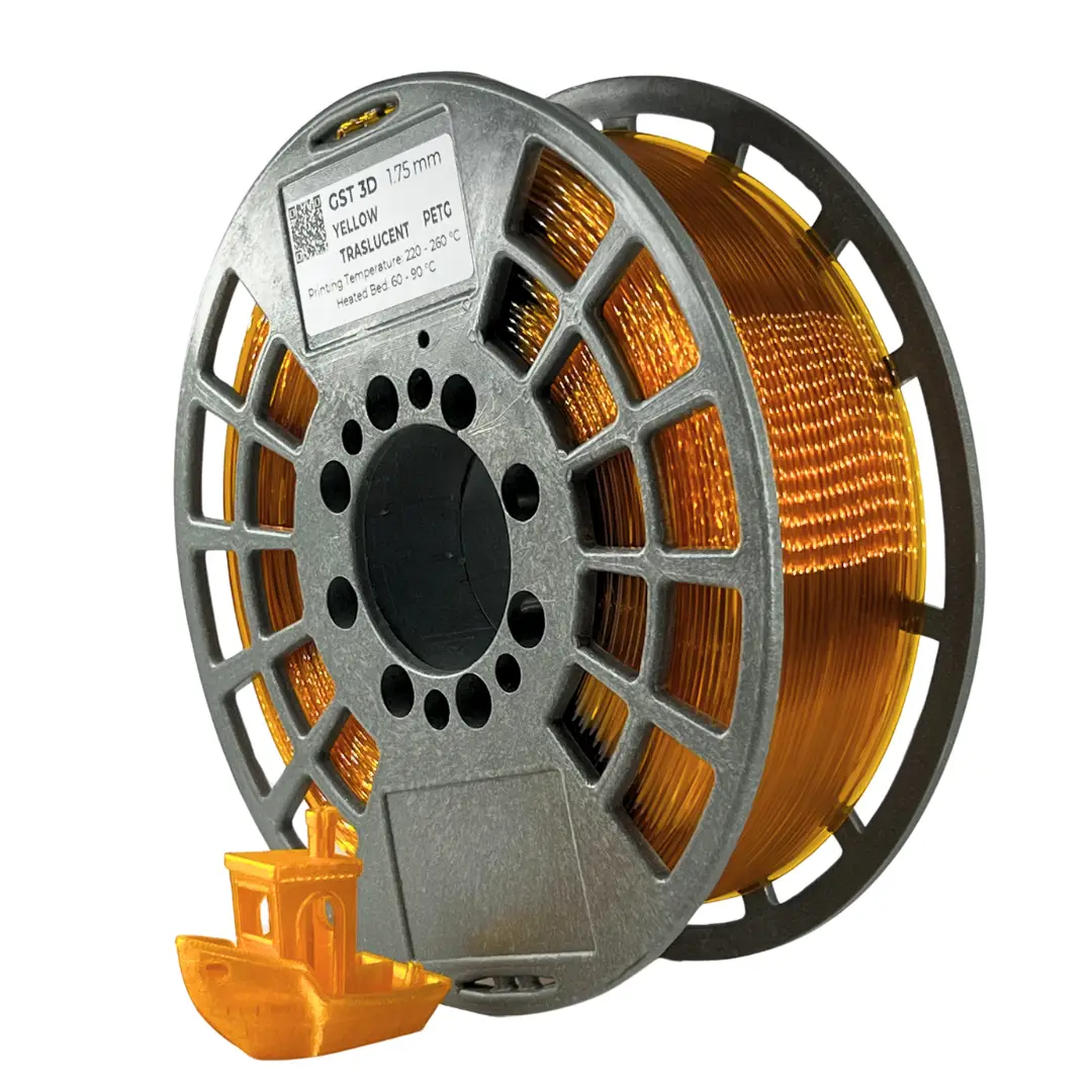 GST3D filament 1,75 mm PETG 1 kg sárga áttetsző (Yellow translucent)