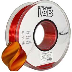 Professional Lab Silk PLA filament 1,75 mm, kétszínű piros–arany, 1 kg – tekercs nyomtatott mintával