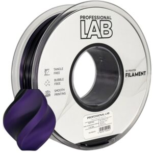 Professional Lab Silk PLA filament 1,75 mm, kétszínű fekete–lila, 1 kg – tekercs nyomtatott mintával
