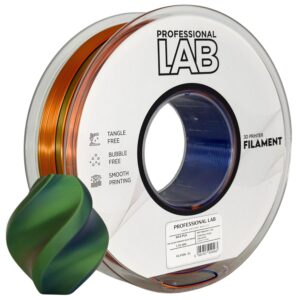 Professional Lab háromszínű Silk PLA filament narancssárga kék zöld színben
