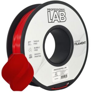 Professional Lab PLA+ filament 1,75 mm, piros, 1 kg – tekercs nyomtatott mintával
