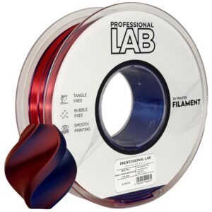 Professional Lab Silk PLA filament 1,75 mm, kétszínű piros–kék, 1 kg – tekercs nyomtatott mintával