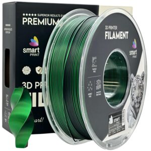 Smart Print Silk PLA filament 1,75 mm, kétszínű fekete–zöld, 1 kg – tekercs dobozzal