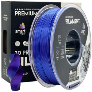 Smart Print Silk PLA filament 1,75 mm, háromszínű kék–lila–fekete, 1 kg – tekercs dobozzal