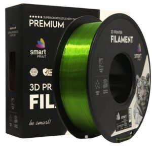 Smart Print PETG filament 1,75 mm, átlátszó zöld, 1 kg