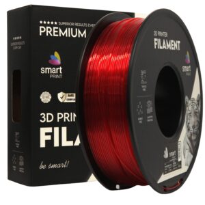 Smart Print PETG filament 1,75 mm, átlátszó piros, 1 kg