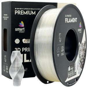 Smart Print PLA+ filament 1,75 mm, átlátszó, 1 kg – tekercs dobozzal