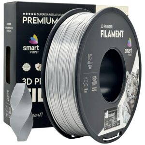 Smart Print Silk PLA filament 1,75 mm, ezüst, 1 kg – tekercs dobozzal