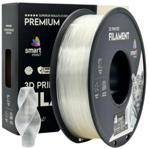 Smart Print Silk PLA filament 1,75 mm, átlátszó, 1 kg – tekercs dobozzal