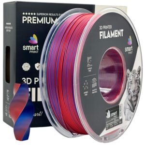 Smart Print kétszínű piros–kék Silk PLA filament tekercs