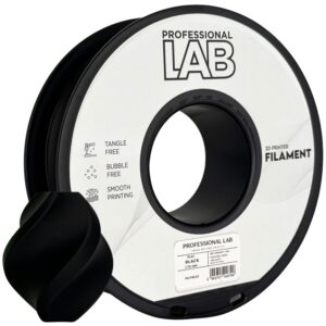 Professional Lab PLA+ filament 1,75 mm, fekete, 1 kg – tekercs nyomtatott mintával
