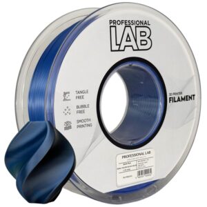 Professional Lab Silk PLA filament 1,75 mm, kétszínű fekete–kék, 1 kg – tekercs nyomtatott mintával