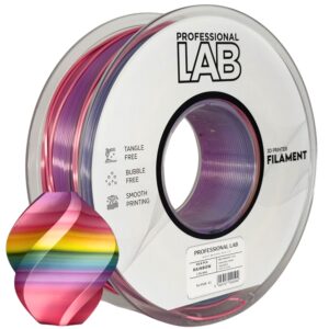 Professional Lab Silk PLA filament 1,75 mm, szivárvány, 1 kg – tekercs nyomtatott mintával