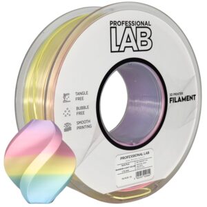 Professional Lab Silk PLA filament 1,75 mm, világos szivárvány, 1 kg – tekercs nyomtatott mintával