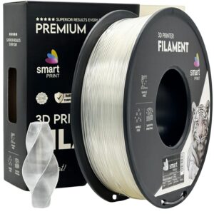 Smart Print PLA filament 1,75 mm, átlátszó, 1 kg – tekercs dobozzal