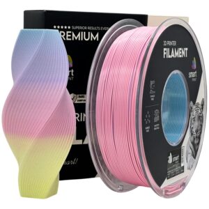 Smart Print Silk PLA filament 1,75 mm, világos szivárvány, 1 kg – tekercs dobozzal